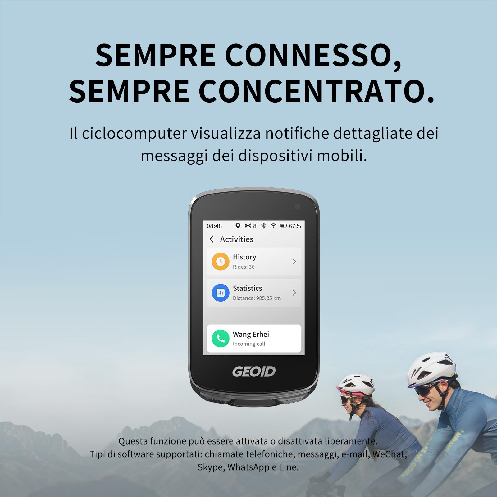 GEOID CC700 Pro GPS Ciclocomputer Touchscreen 2,8 Pollici Mappe Complete IPX7 Impermeabile