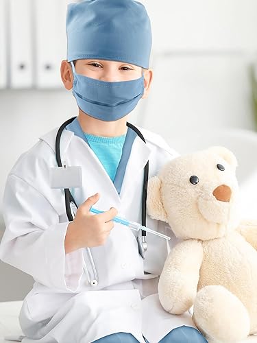 Miniatura 6 de Conjunto de disfraz de médico para niños, uniforme de médico quirúrgico con estetoscopio, juguetes para niños y niñas, disfraz de Halloween, cosplay