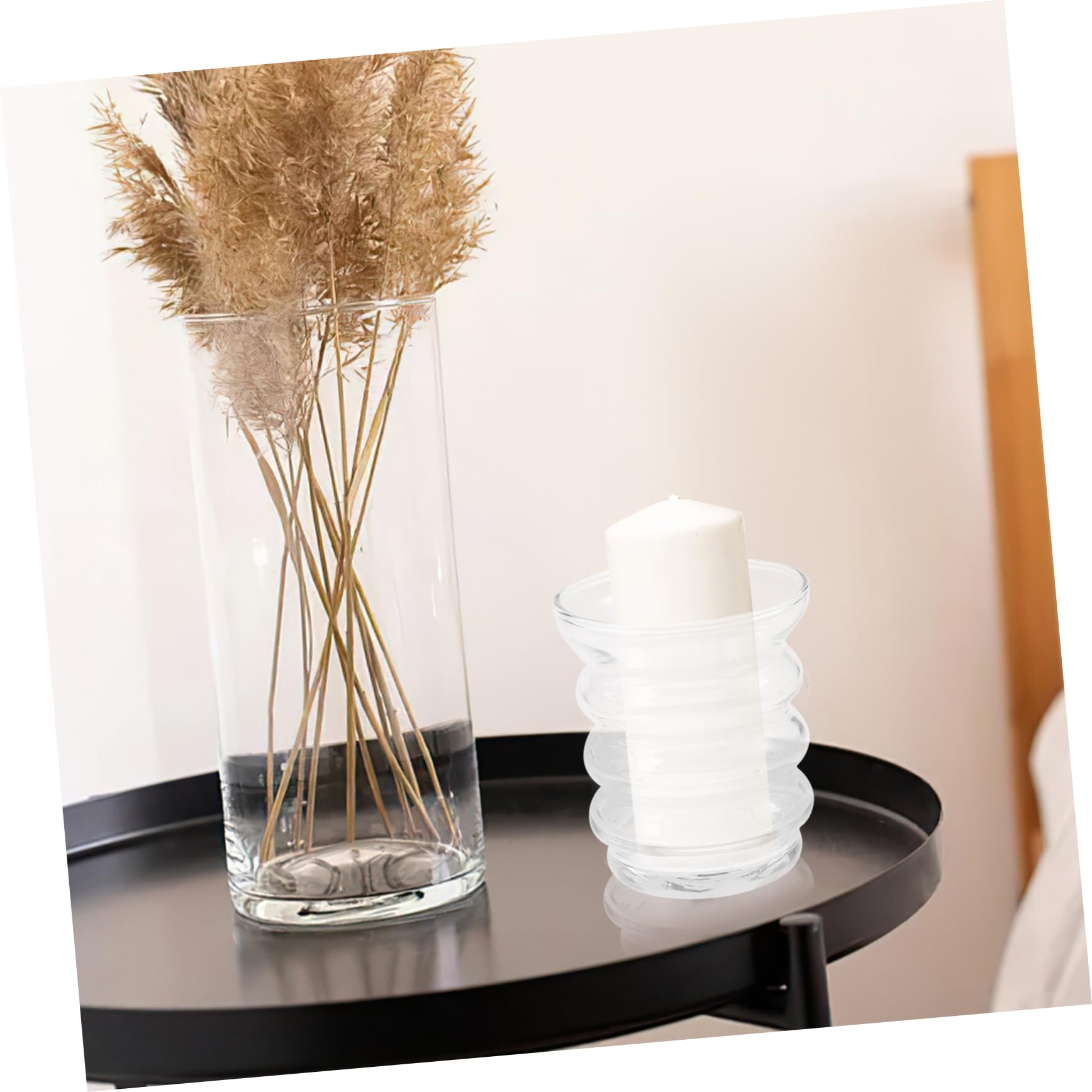 CORHAD 4pcs Glass Candle Cup Tea Light Candle Holders Creative Aromatherapy Candle Container Tabletop Candle Holder Aromatherapy Candle Jar Glass Tealight Candle Holders Glass Candle Can