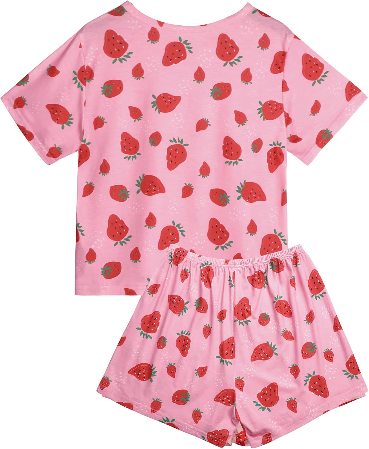 Hilinker Womens Cute Graphic 2 Piece Pajamas Short Sleeve Top with Shorts Comfy Loung Set - Image 2