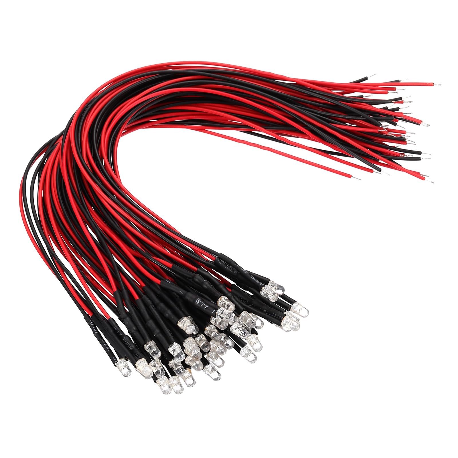 VIAPUICE 20 Pcs 3mm Pre-Wired Small Emitting LED Lights Width 6V Light,Colored Slow High Brightness LED Diode Light for DIY Electronics Experiments, Indicator Lights, PCB Circuits