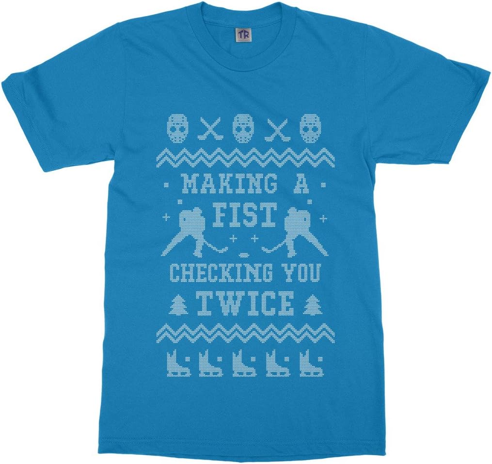 Threadrock Big Girls' Hockey Ugly Christmas Youth T-Shirt