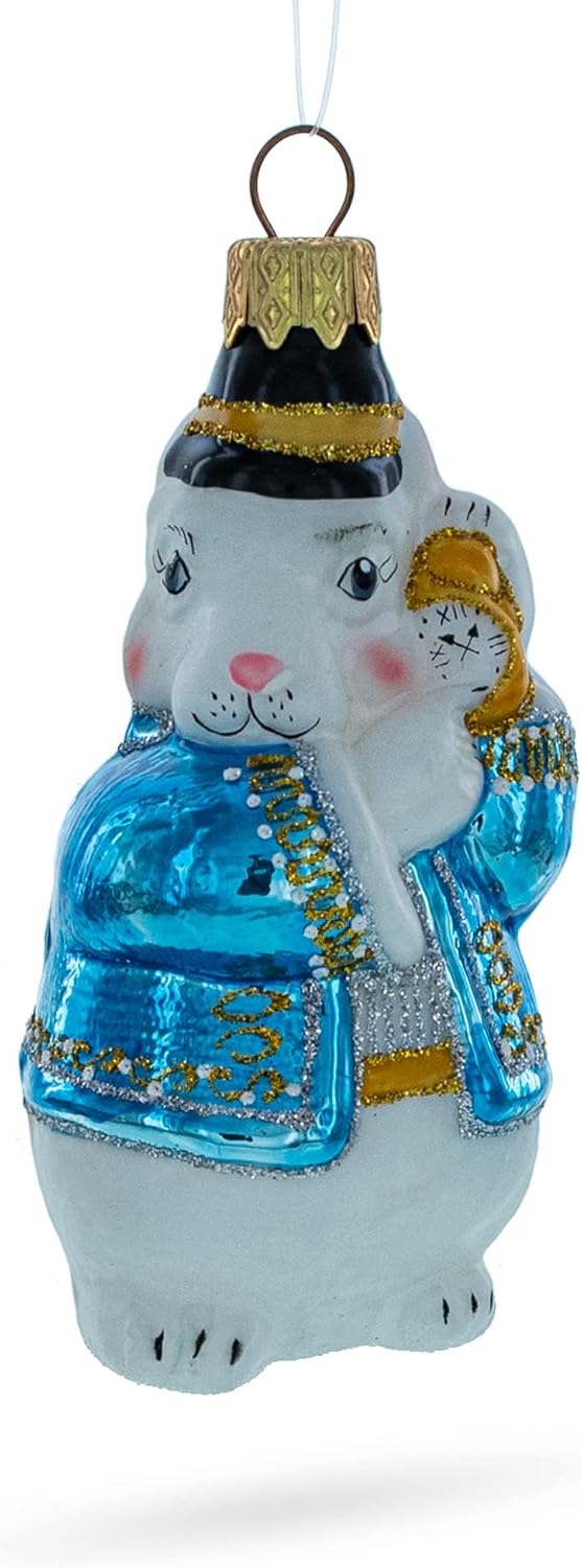 The White Rabbit Holding Watch Glass Christmas Ornament - Image 6