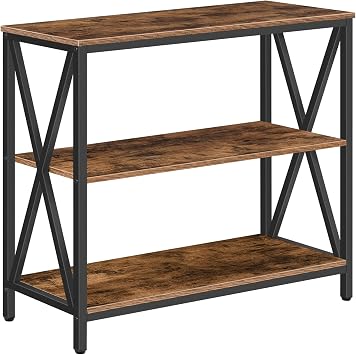 MAHANCRIS 31.5 Sofa Table, Industrial Console Table, 3-Tier Entryway Table