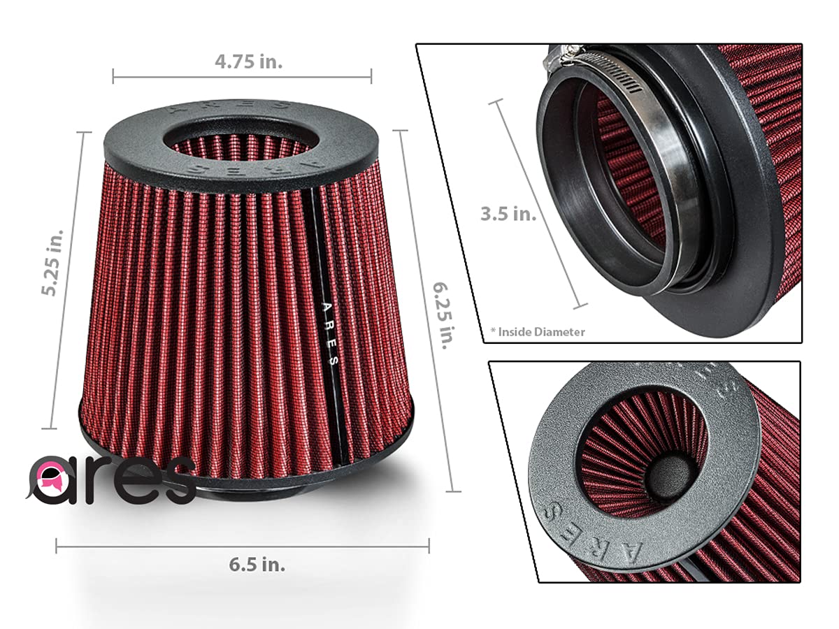 Red 3.5" Universal Dry Air Filter Cone Dry Filter Replacement