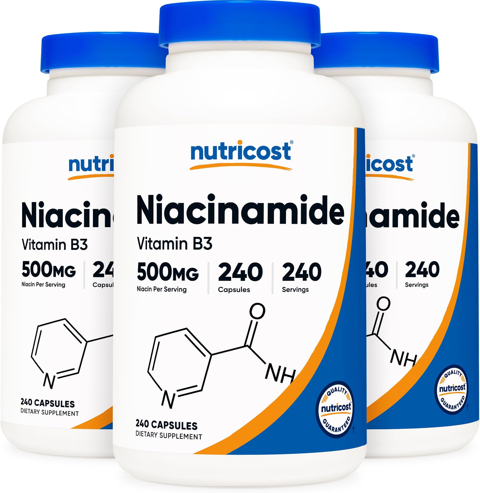 Nutricost Niacinamide (Vitamin B3) 500mg, 240 Capsules (3 Bottles)