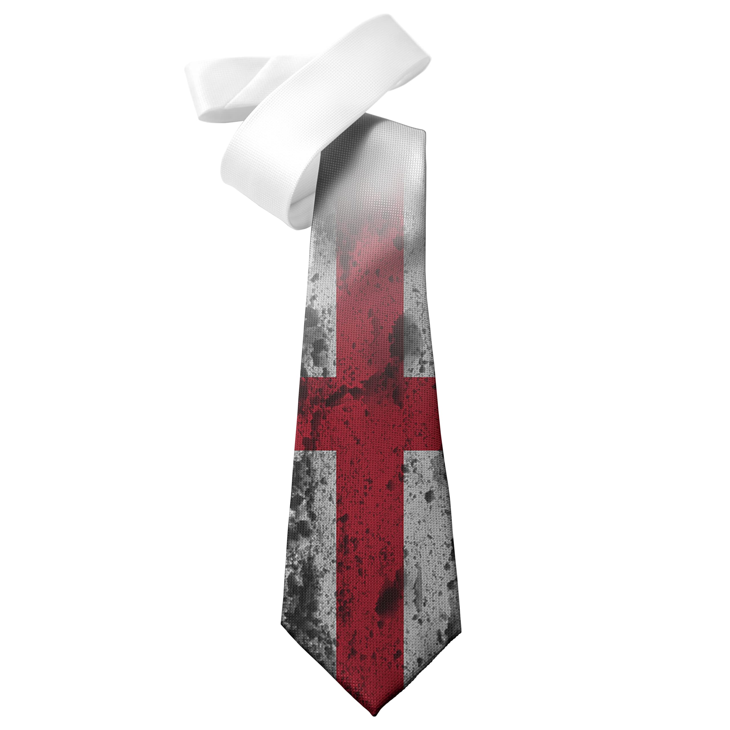 Shopquality4u Men's Sponge England Flag Design Printed Neck Tie - Polyester - Great Gift - Half Tie Print
