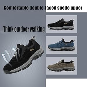 Chaussures Randonnée Homme Baskets Homme Sans Lacets - Confort Orthopédique Plein Air Basket Sport Homme