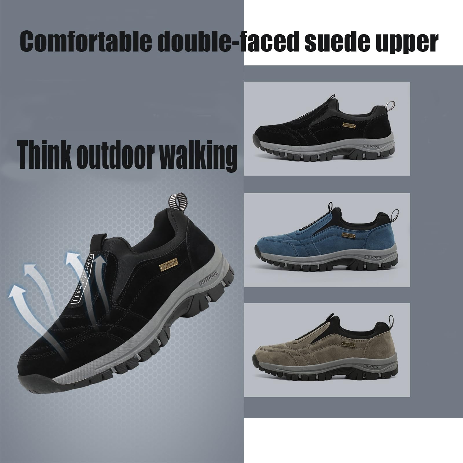 Orthopädische Schuhe Herren extra breite Schuhe Slip On Walking Schuhe mit Fußgewölbestütze