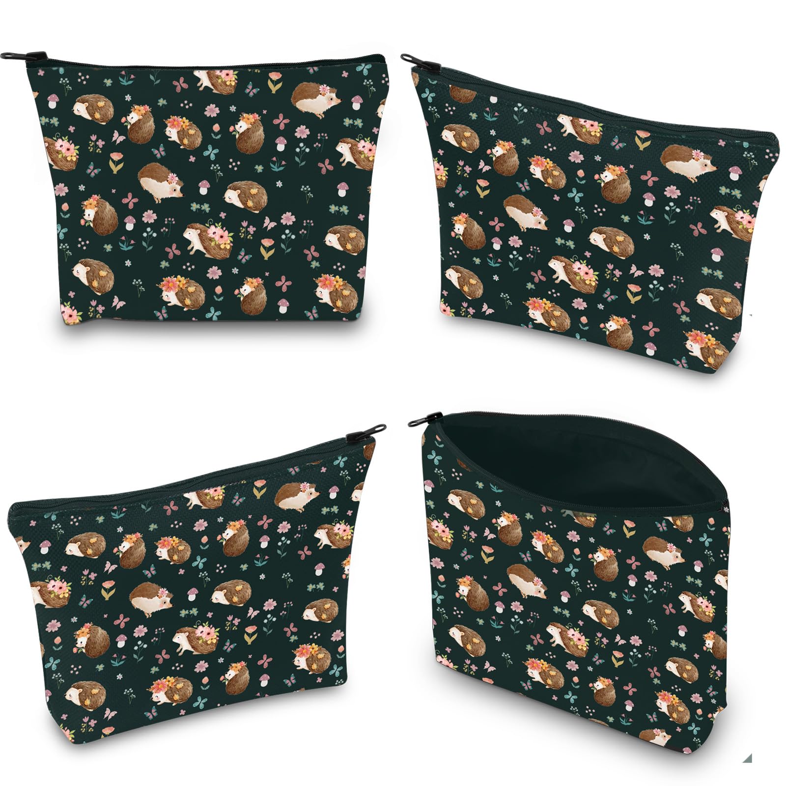 Hedgehog Cosmetic Makeup Bag Hedgehog Mom Gift Animal Lover Gift Hedgehog Owner Gift The Hedgehog Zipper Pouch (Cotton - Image 4