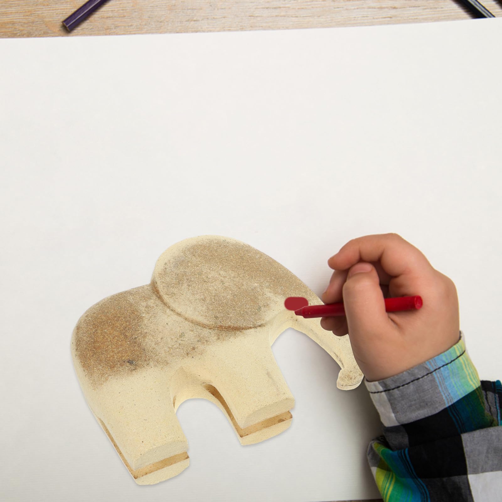Lurrose 2 Stück Holzelefanten zum Selbermachen für Kinder, Bastelset