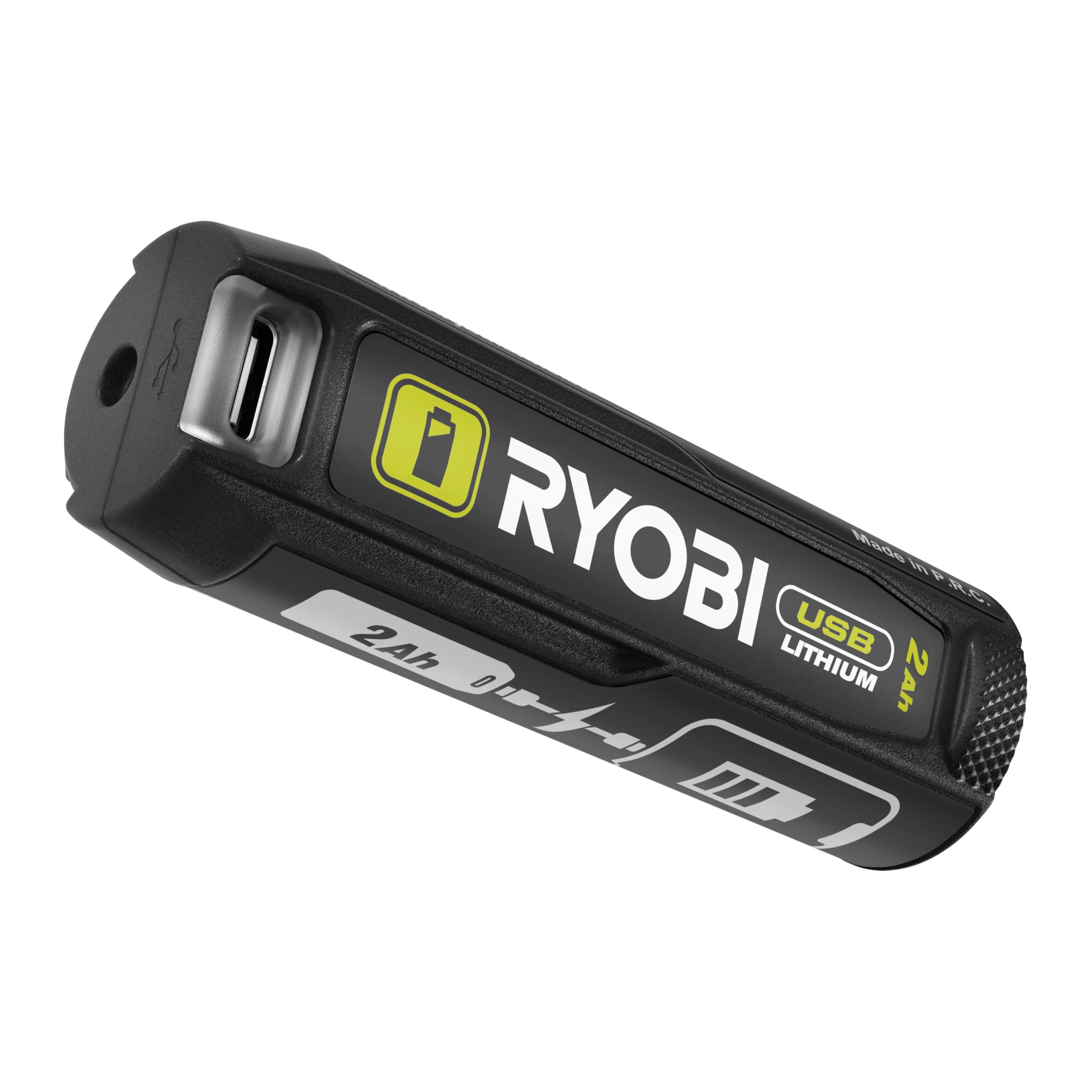 RYOBI - USB Lithium Battery 4V 2.0Ah RB4L20 – Compact External Battery, USB-C Charging, LED Indicator, Cell 18650, Compatible with USB Lithium Tools
