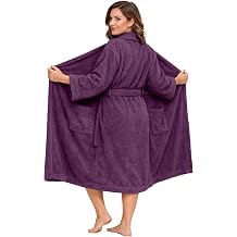 DAN RIVER Premium Cotton Terry Robes for Women and Men, Ultra Soft bathrobe with Adjustable Waist Belt and Pockets Pack of 1