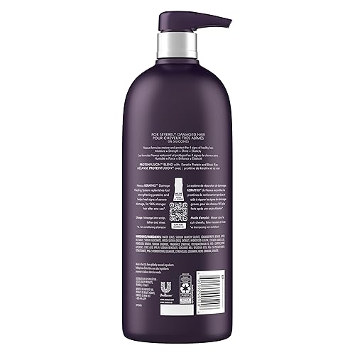 Miniatura 2 de Nexxus Keraphix Champú para cabello dañado con proteína de queratina ProteinFusion arroz negro sin silicona 338 onzas