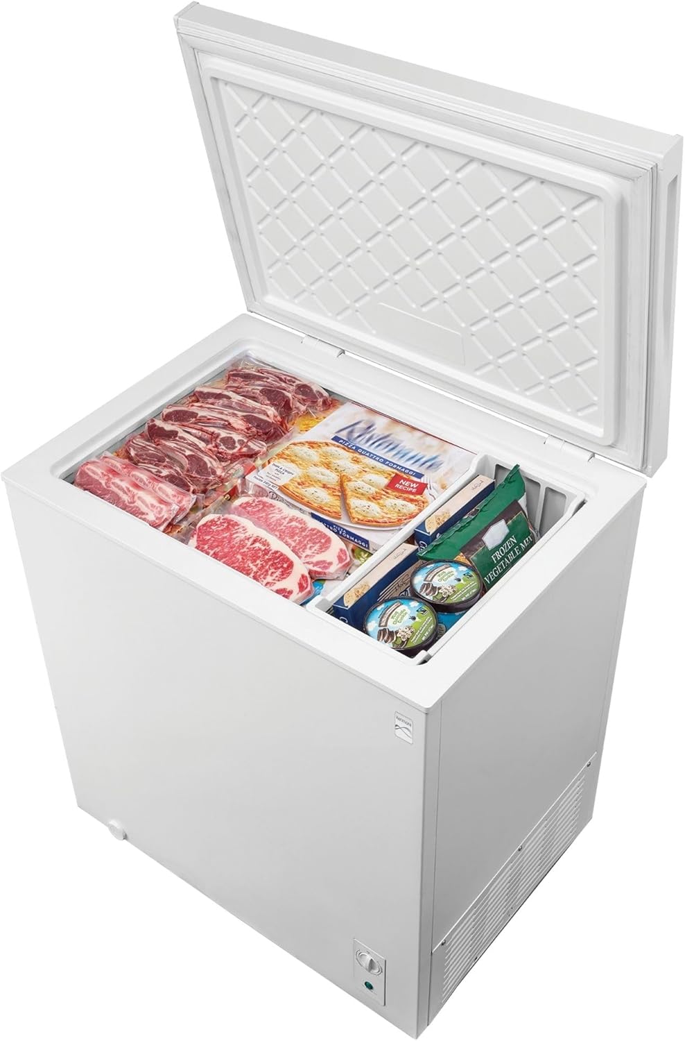 Kenmore Deep Freezer - Convertible Refrigerator/Chest Freezer, 1 Basket, Garage Ready, Meat Storage, Front Drain, Congelador For Home, Apartment, Basement, Cottage, 7.0 Cubic Feet, Stand Up White