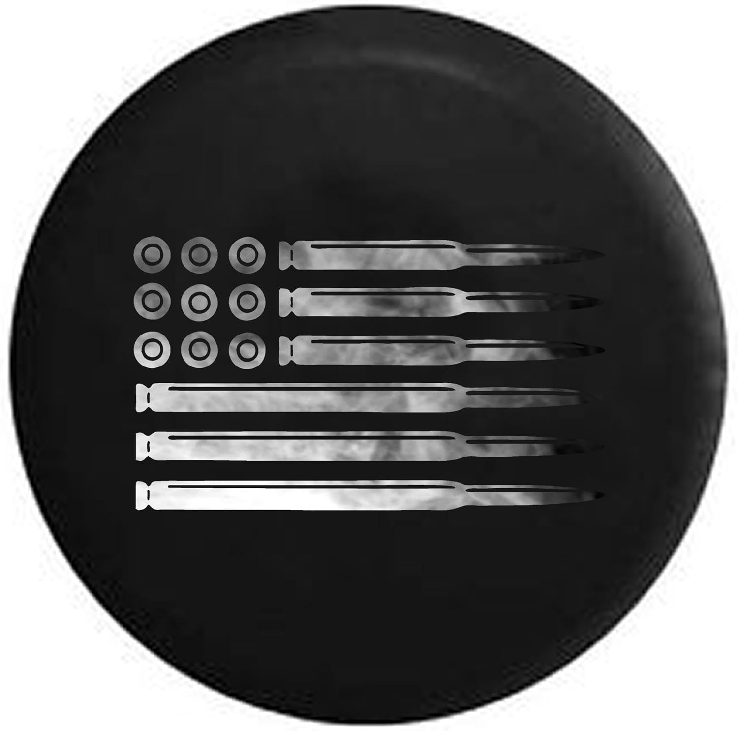 Rifle Pistol Bullets Rounds American Flag 2A Gun Smoke Spare Tire Cover fits SUV Camper RV Accessories Black 31 in