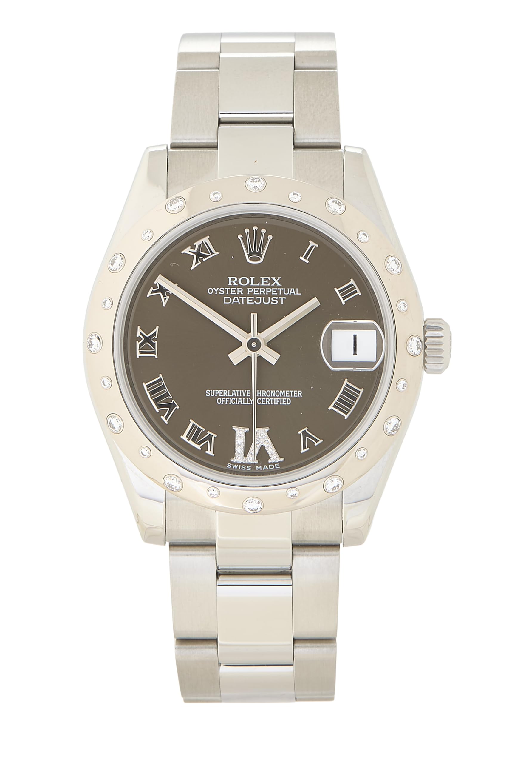 Pre-loved Diamond Bezel Roman Dial Datejust 178344 31mm, Brown