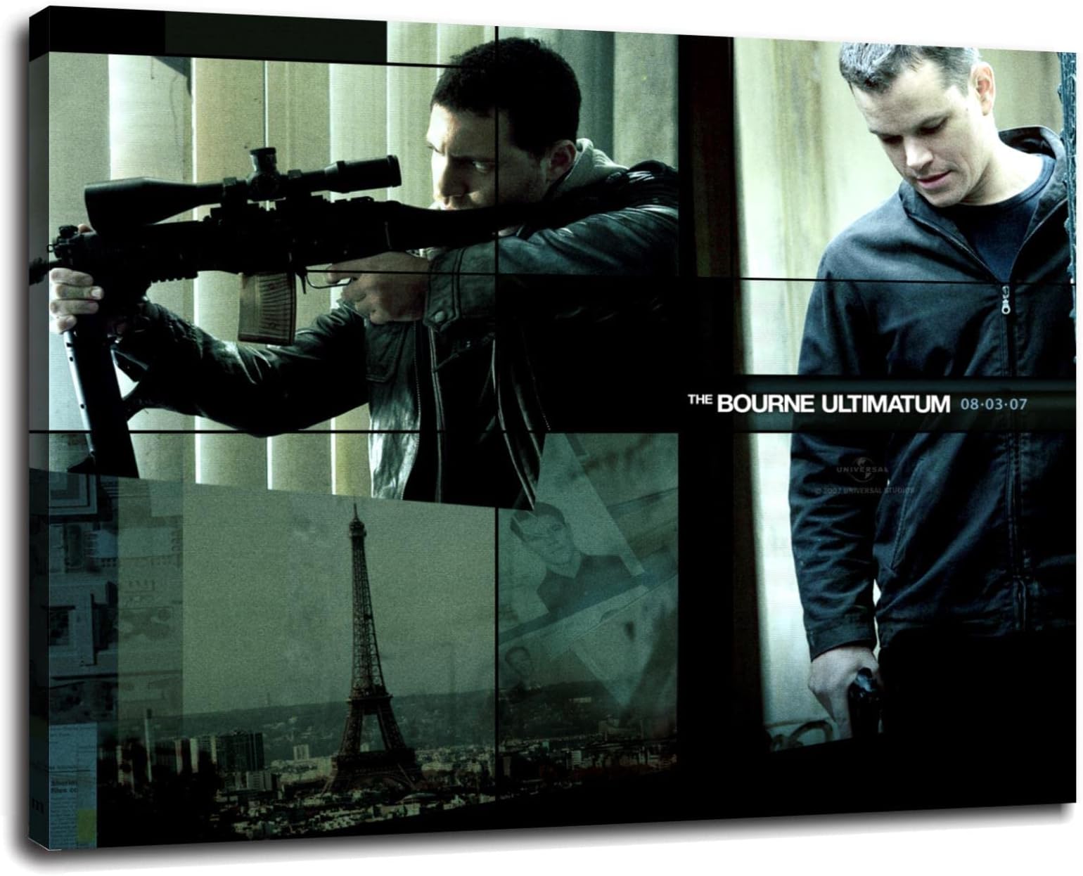 Matt Damon Poster The Bourne Ultimatum Canvas Prints Movies Wall Art For Home Office Bedroom Decorations With Framed 32"x24"