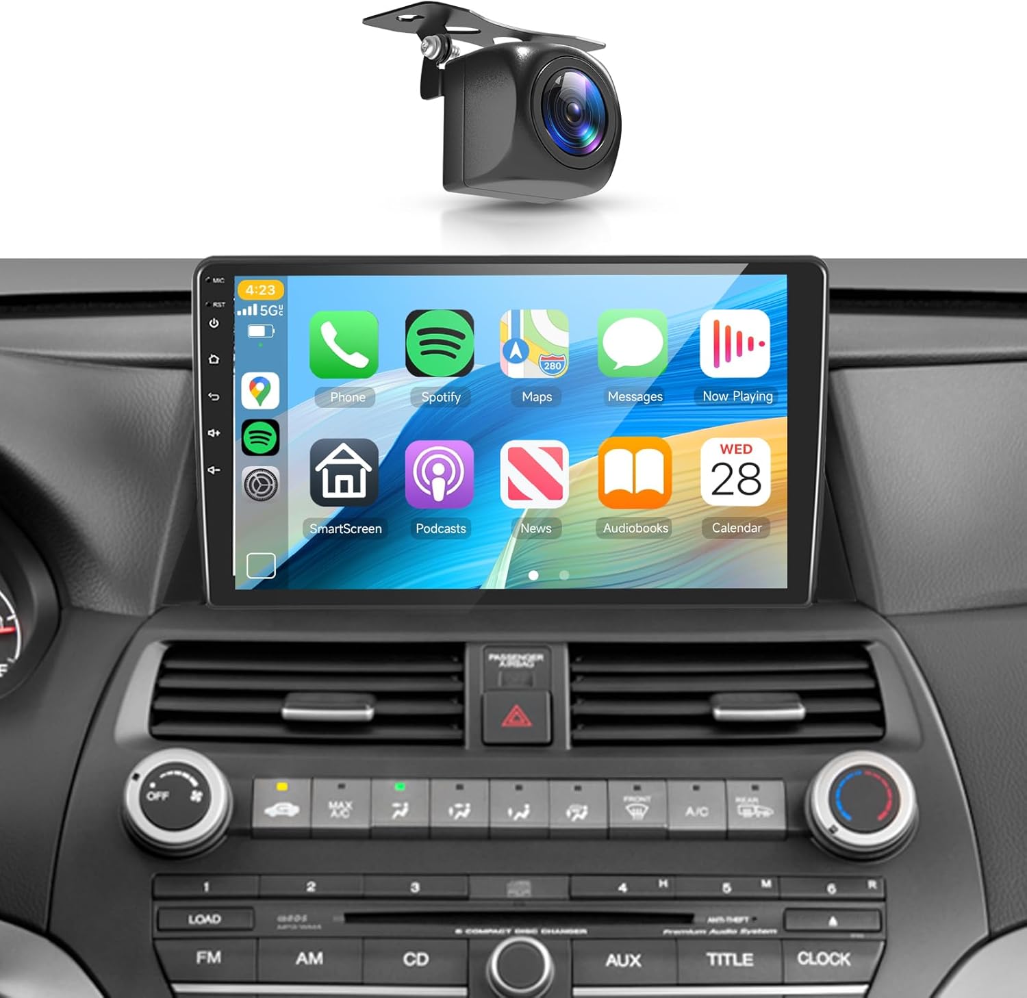 METEESER 【2+64G】 for Honda Accord 8th 2008-2013 Android Car Stereo Wireless Carplay Android Auto,10.1" Touchscreen Radio GPS WiFi DSP Bluetooth SWC+Backup Camera for Honda Accord Car Play Radio