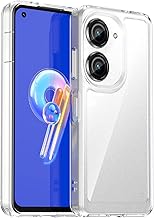 FINON ZenFone 10 Case ZenFone 9 Case Cover Smartphone Case Clear Clear Case Hybrid Case Fingerprint Identification Model Shock Resistant Simple (Clear)
