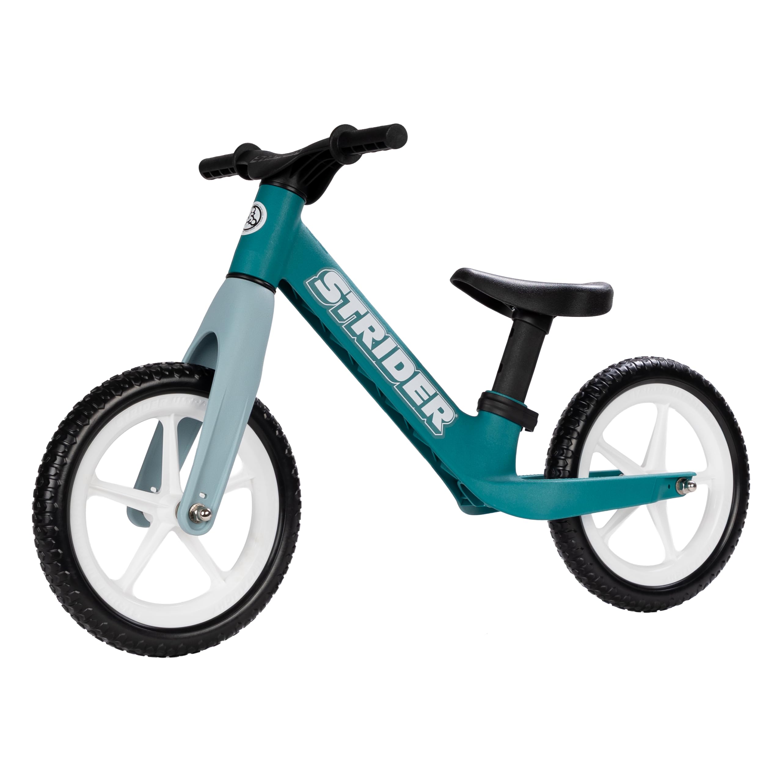 Strider 12 Comp, No Pedal Balance Bike for Kids Ages 1–3 Years, Teal Fade