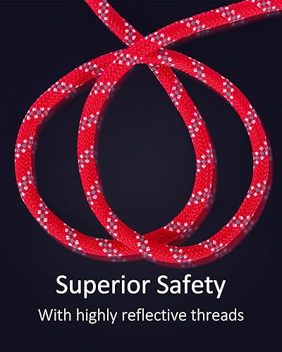 Miniatura 17 de Correa larga para perro con hilos reflectantes de 15 pies, 20 pies, 30 pies, 50 pies, correas elásticas resistentes para perros de raza pequeña