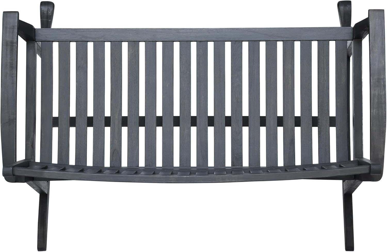 Double Rocking Chair - Wooden Rocking Chair with Armrest and Back, Rocking Loveseat with Wood Frame, Patio Rocking Chair for Outdoor, Porch, Patio, Or Backyard (Dark Grey)