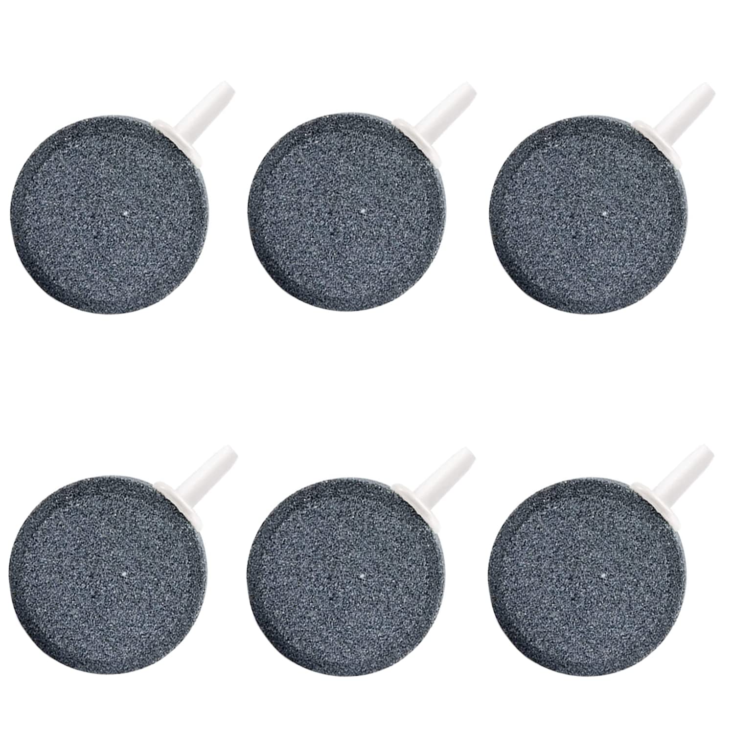 DeKago Aquarium Air Stone Disc - 1.6 Inch Bubble Diffuser, Aquarium Bubbler Stone, Fish Tank air Stones, airstone Bubbler, Aquarium air Pump Accessories, air Stones for Aquariums, 6Pack