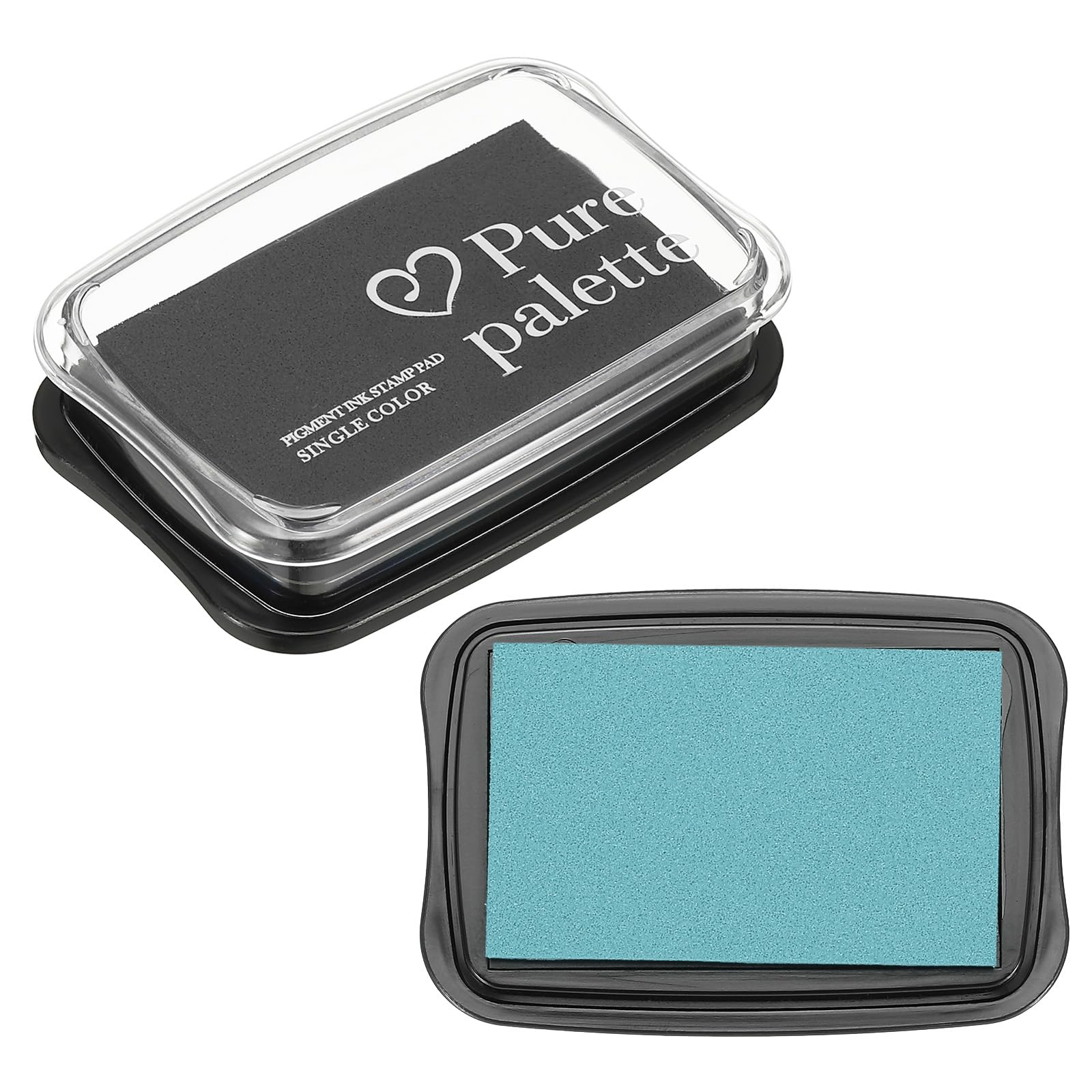 PATIKIL 3"x2" Large Stamp Pad, 2Pcs Washable Craft Ink Pad for Rubber Stamp Card Making Stamping Scrapbook Fingerprint Handprint, Light Blue/Black