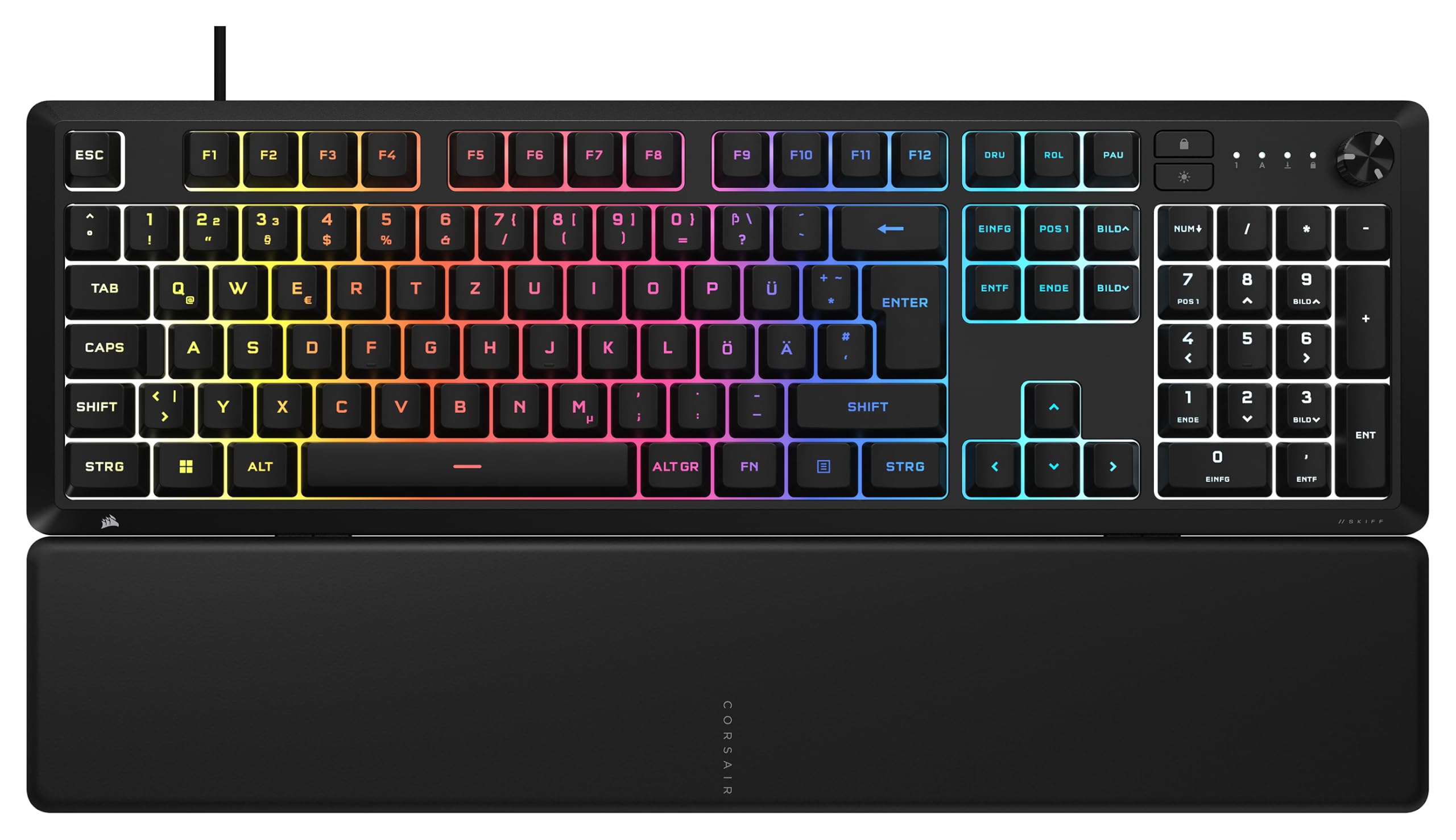 Corsair Skiff 100 Leise RGB Kabelgebundene Gaming-Tastatur – Schwarz