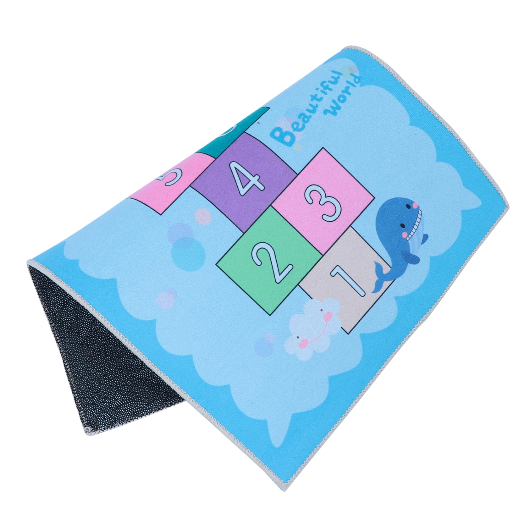 STOBAZA Play Rug Fun Hopscotch Floor Mat Children's with Anti-skid Design Polyester and Slipping Resistance for Indoor Nursery Use for Boys and Girls Bedroom