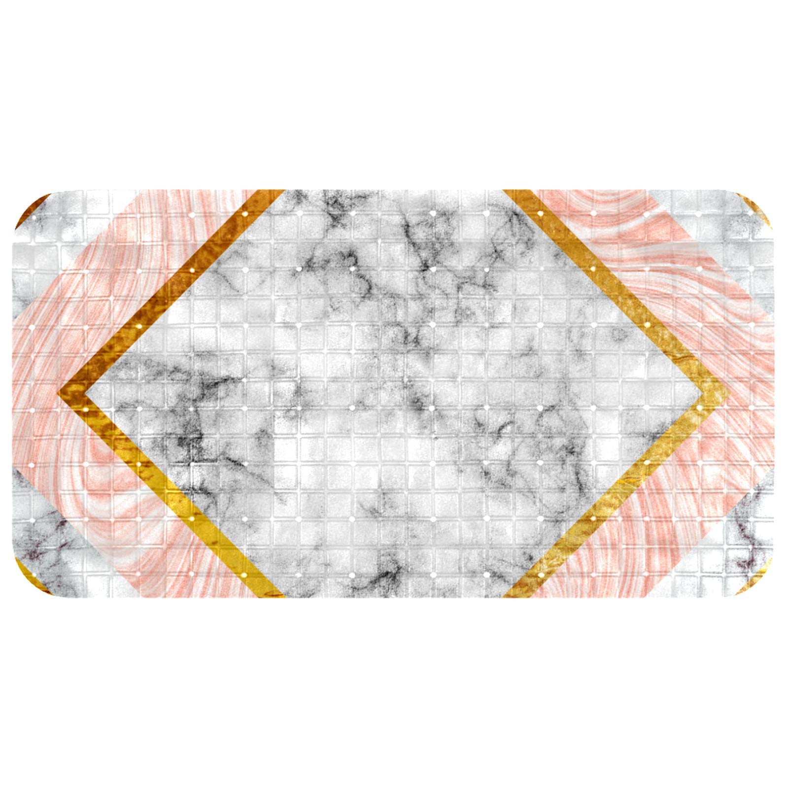 Alfombrilla de bañera antideslizante marmolada de 37x68 cm