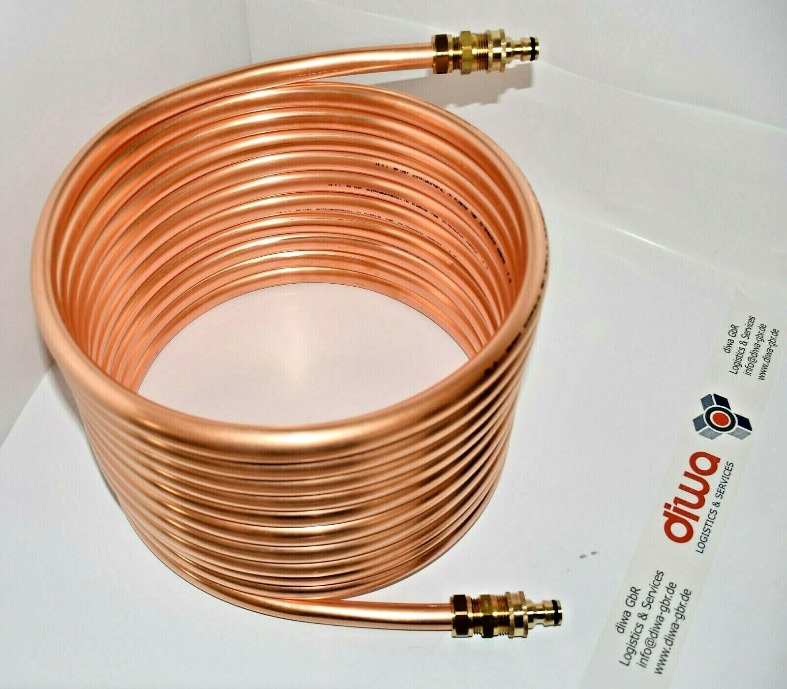 Spirale aus 10m Kupferrohr 15x1mm Außendurchm. ca.31cm Poolheizung ANSCHLUSS GARD.