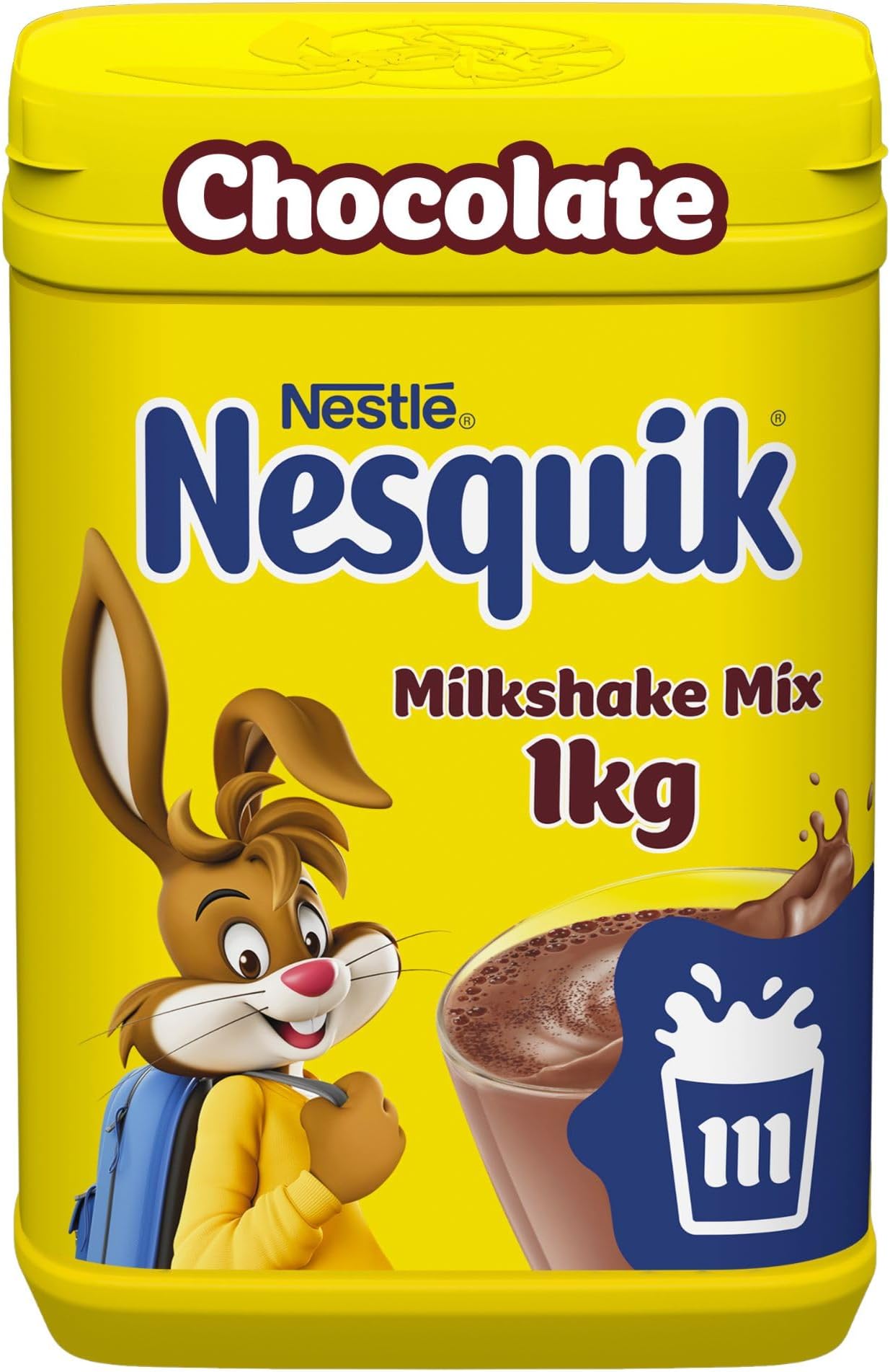 Nesquik Chocolate Flavoured Milkshake Powder, with Vitamin C & D, 1kg Tub (Pack of 1)