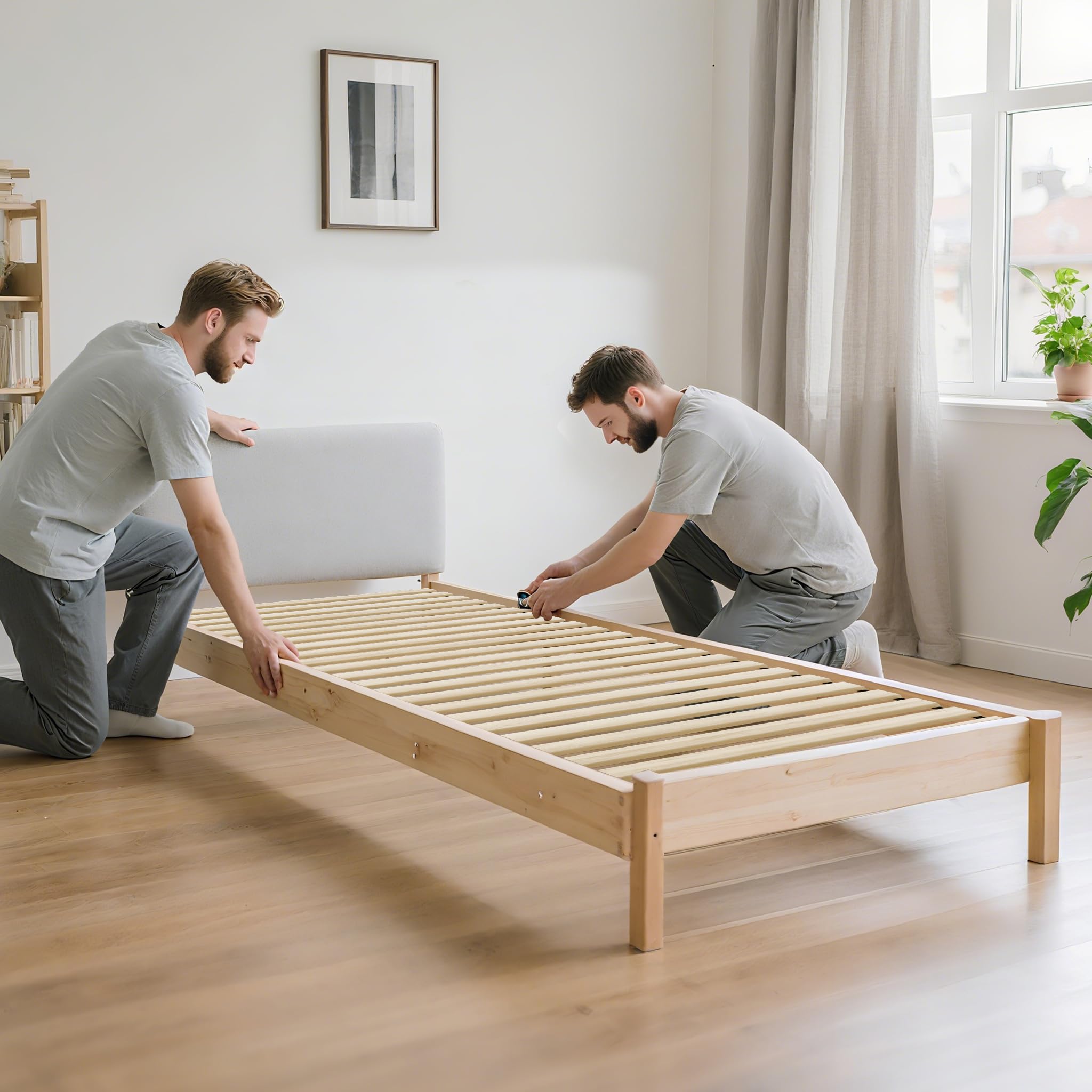 FIVMEN Lattenrost 90x200cm Lattenroste mit 23 Leisten Rolllattenrost Rollrost aus Chinesische Tanne Lattenrahmen mit Schwarz Gummiband für alle Matratzen Geeignet, belastbar bis ca. 300 kg