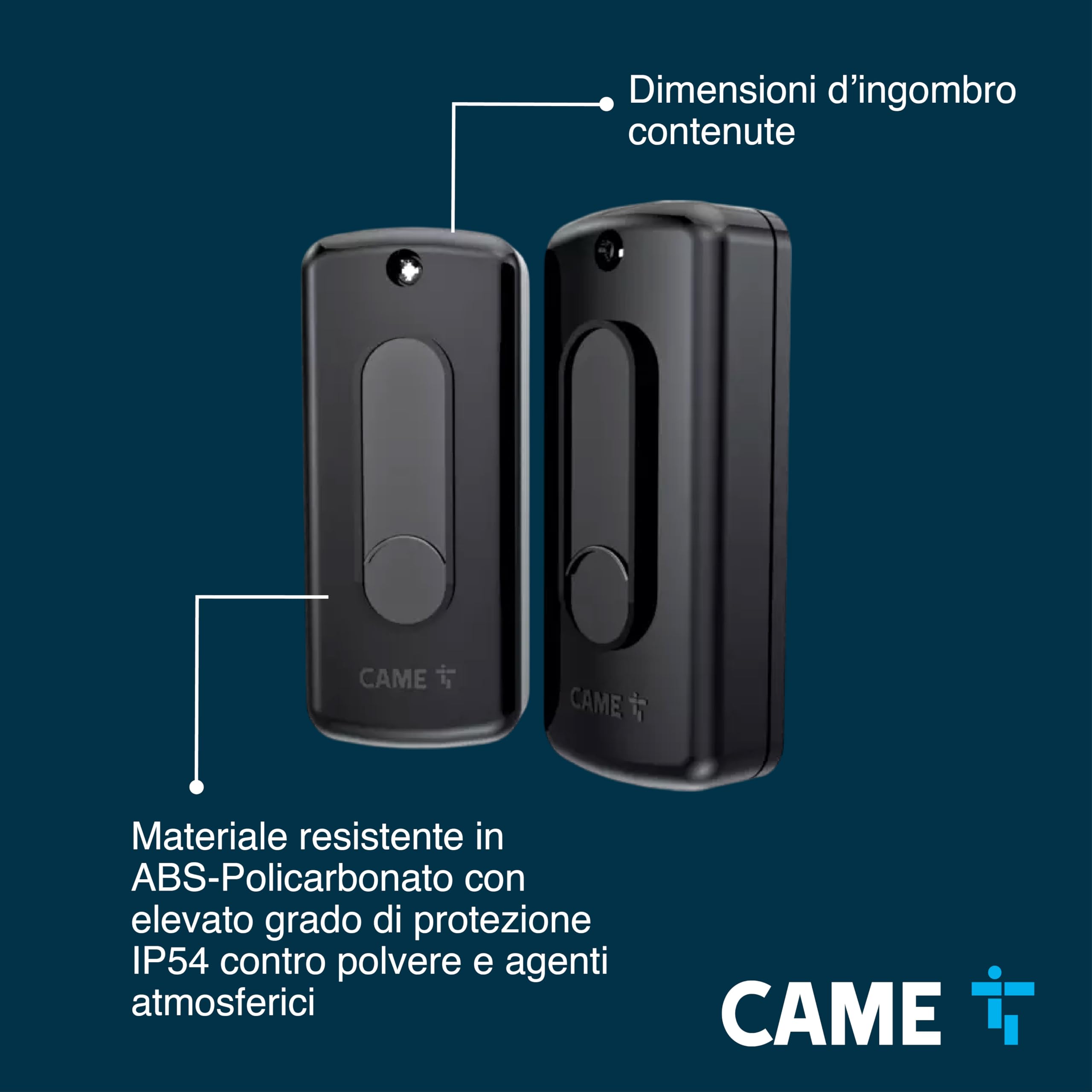 CAME Coppia fotocellule DIR a raggio infrarosso sincronizzato da esterno con portata fino 10m alimentazione 12-24V AC/DC design compatto e resistente per una gestione sicura degli accessi