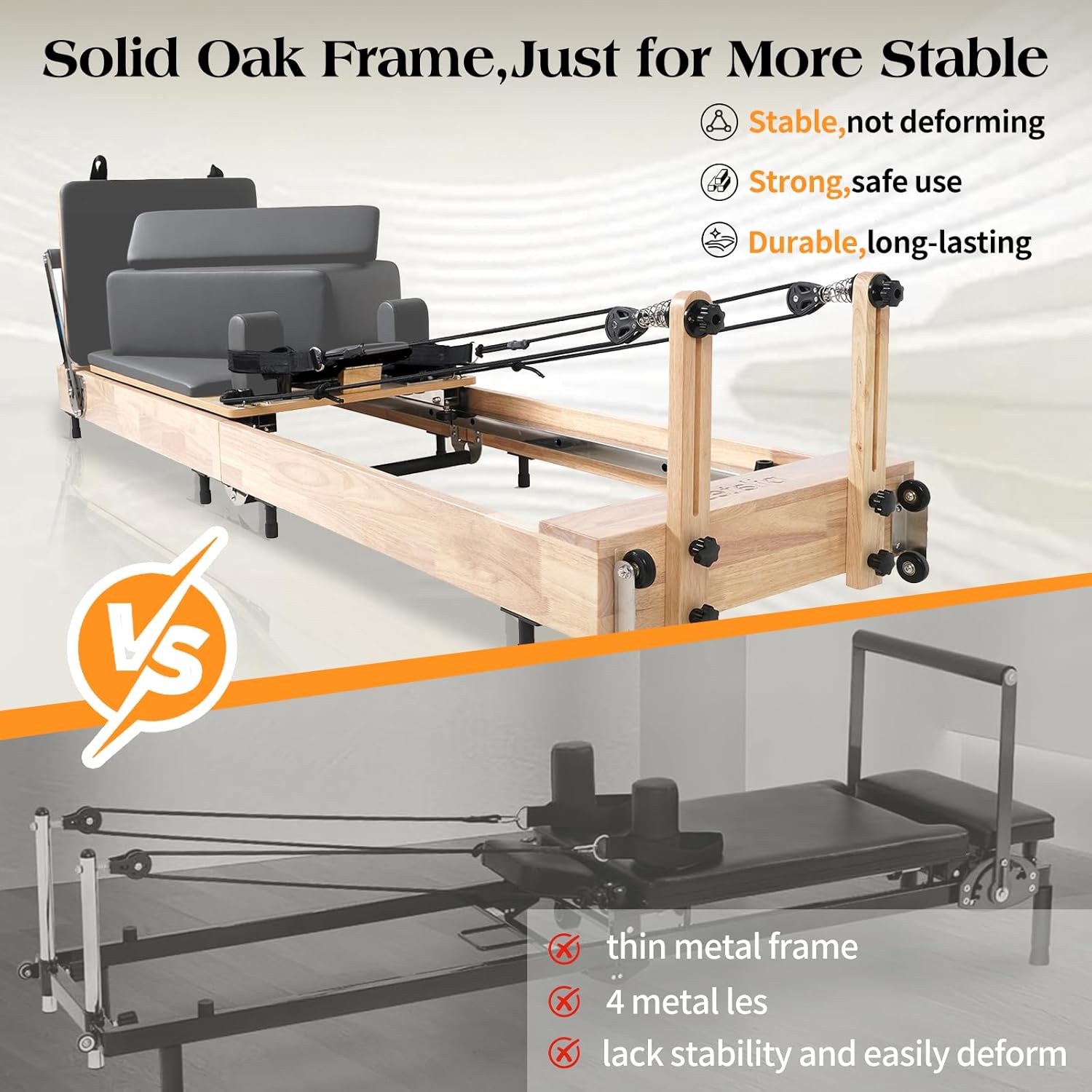 Foldable Pilates Reformer Bed,Quick-Assembly Studio Grade Pilates Machine for Gym and Home,Easy Storage Pilates Equipment with Reformer Accessories