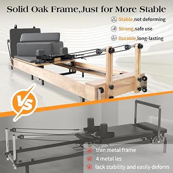 Foldable Classic Pilates Reformer,Pilates Machine for Gym and Home