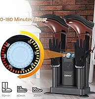 Vista 4 de COSTWAY Boot Dryer, Shoe Dryer with 180 Mins Timer & Heating Blower, Ozone Disinfection, Extendable Design