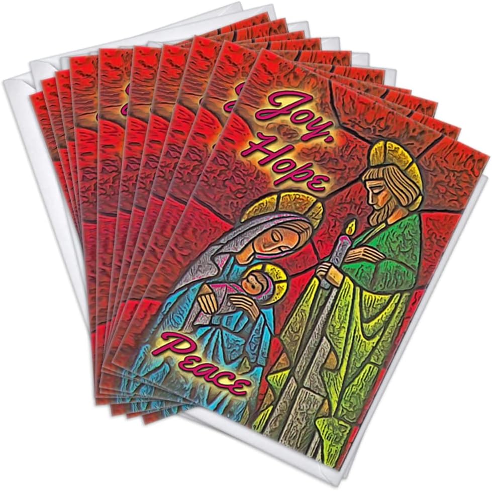Wright Home & Gift Oh Holy Night Religious Christmas Greeting Cards | 36 Pack Bulk Set + 36 Envelopes (4x6)