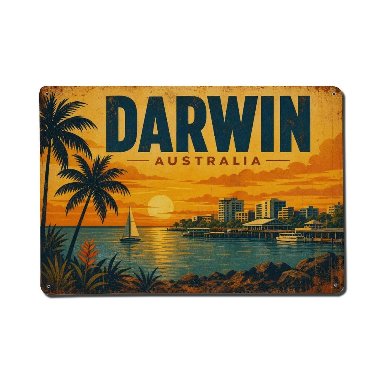 Australia Darwin Classic Regional Travel Metal Tin Sign