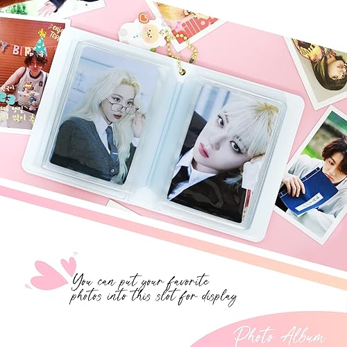 Miniatura 9 de Carpeta para tarjetas fotográficas de 3 pulgadas, álbum Kpop Kpop, soporte para tarjetas fotográficas, mini álbum de fotos Kpop con colgante para