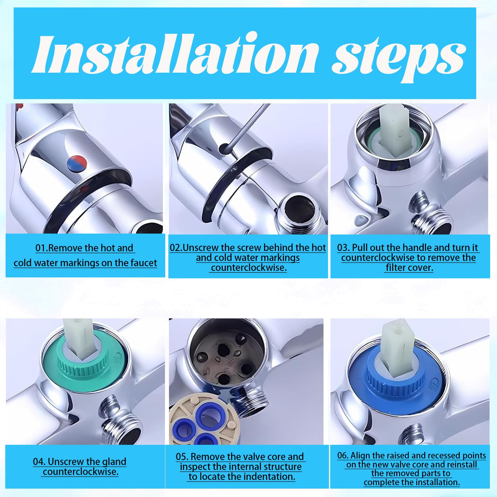 HORREX 2 Pezzi 35 MM Cartuccia Rubinetto Miscelatore Filtro Anticalcare Doccia Purificatore Acqua Rubinetto Depuratore Acqua Domestico Facile da Installare e Durevole per Miscelatore Universale