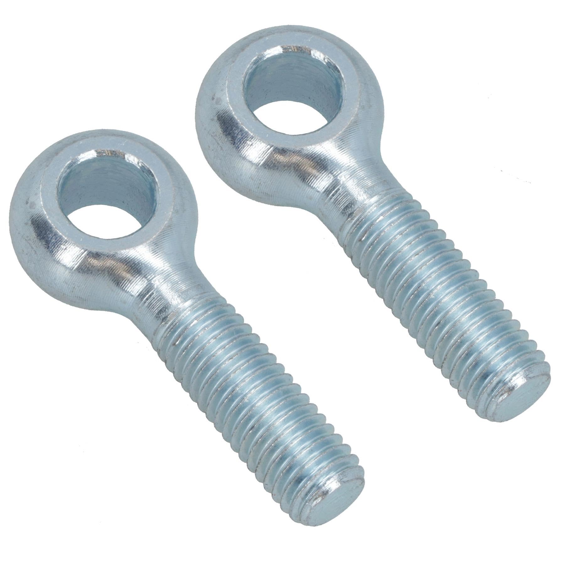 Ab Tools Silver M10 40Mm Eye Bolt 2 Pack Zinc Plated Threaded Rings Din444 Catenary Wire