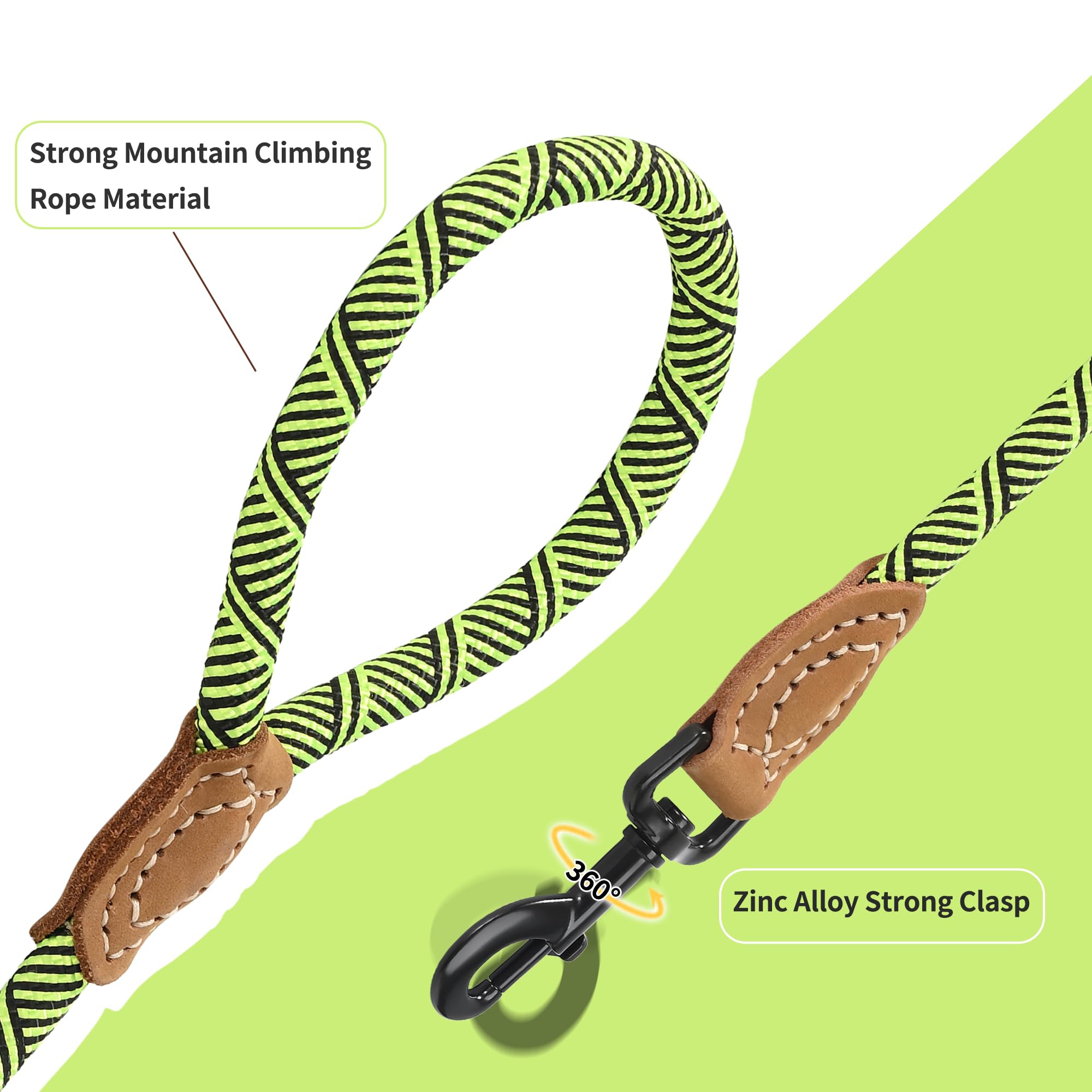 Mile High Life Hundeleine – Kletterseil Mit Leder, Metallclip, 120 Cm