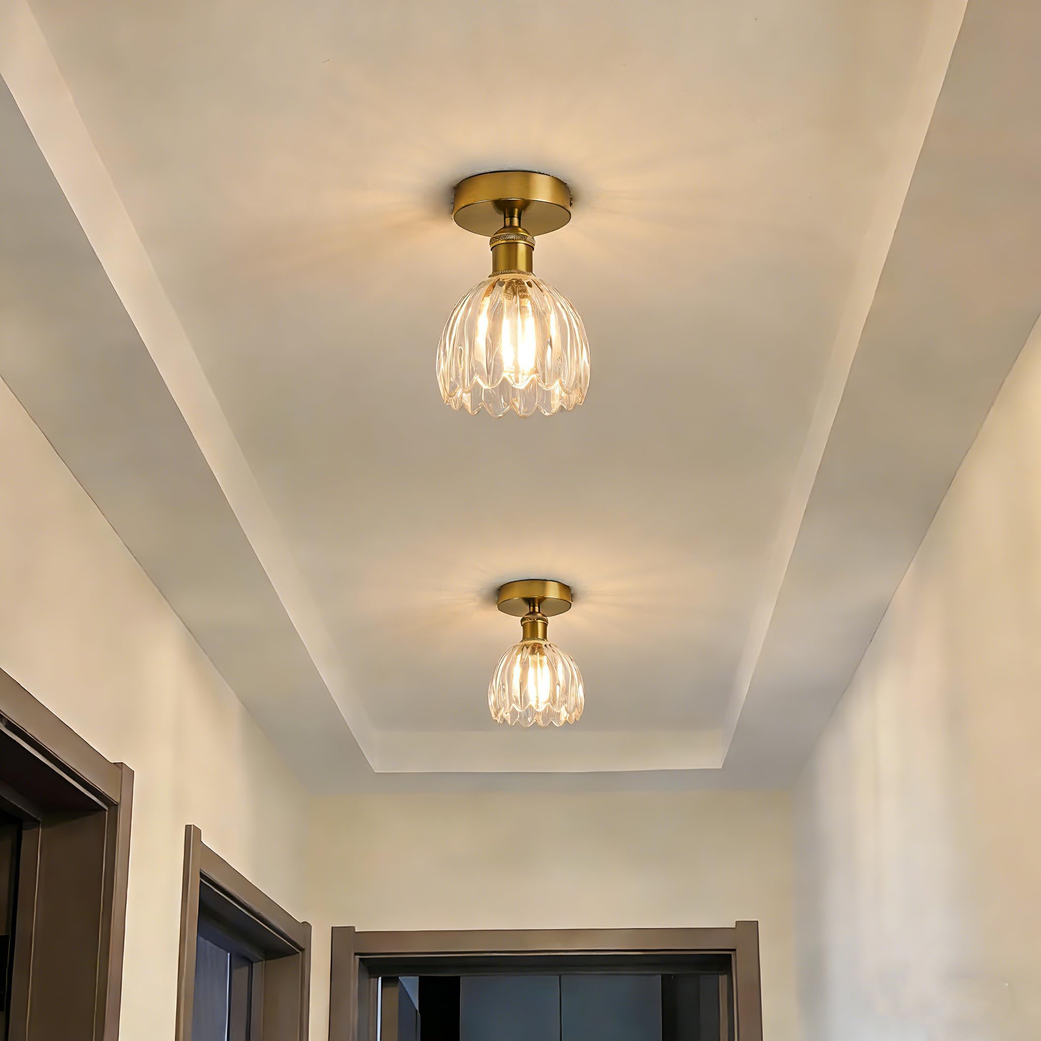 Dellemade Ceiling Light, Glass Chandelier (Clear Style B)
