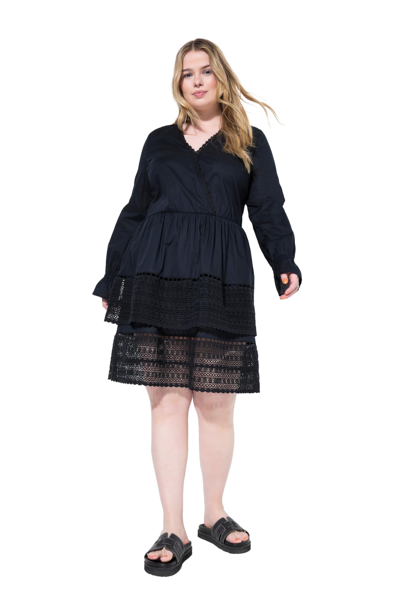 Studio Untold Damen große Größen Übergrößen Plus Size Kleid, tailliert, Volants, Spitze 841463