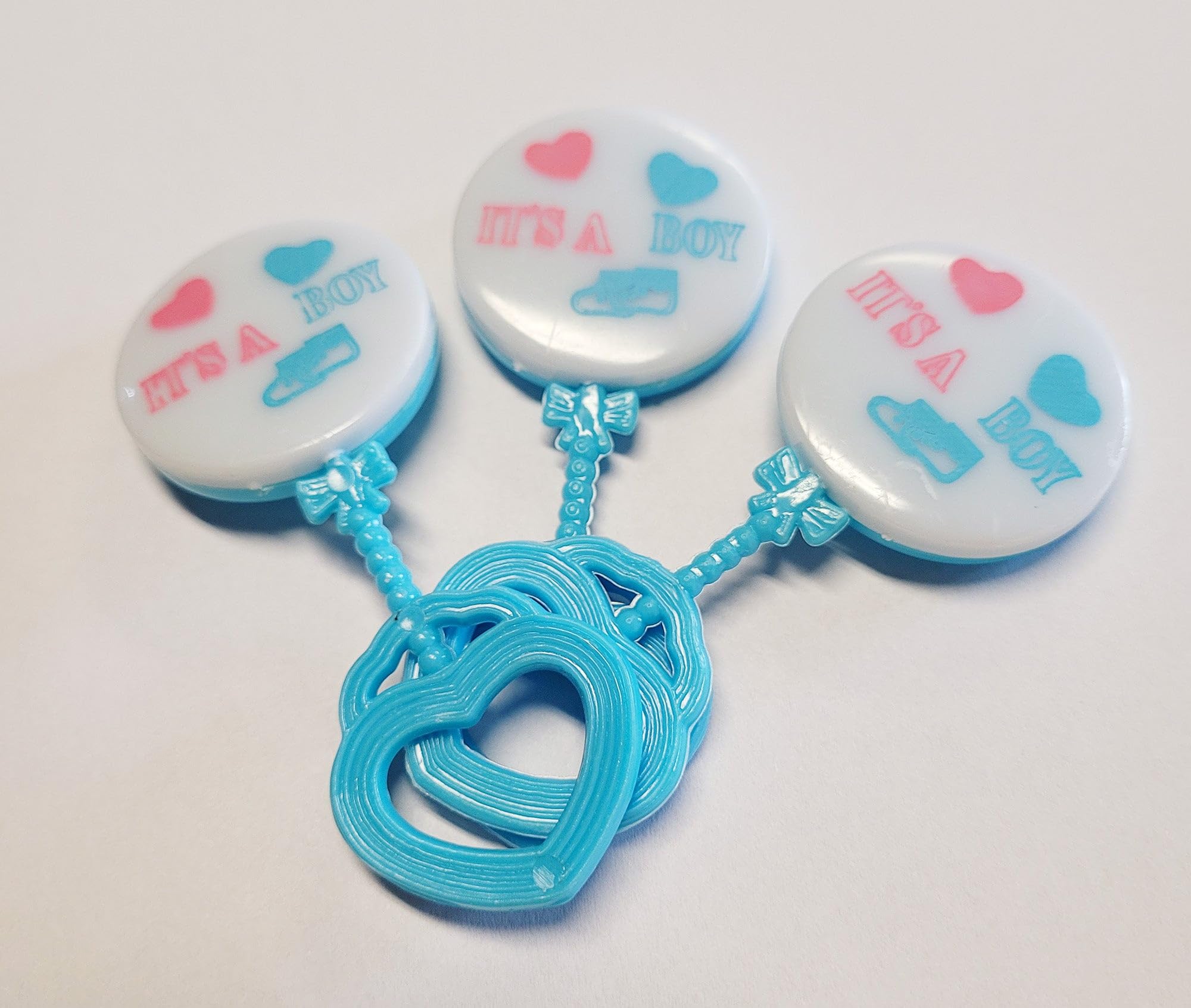 It's A Boy Plastic Blue Mini Baby Rattle Baby Shower Decoration(12 Pieces)