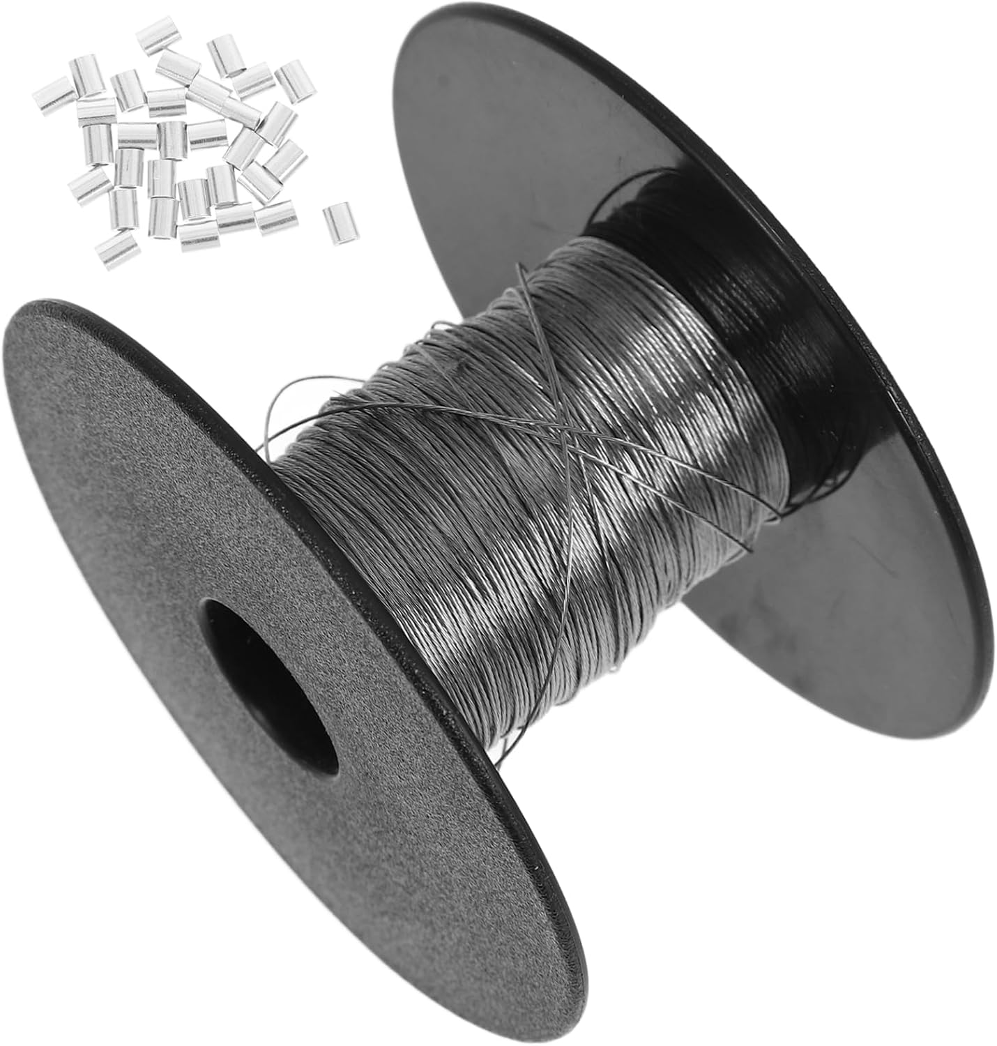 1roll Stainless Steel Hanging Rope for Picture Frames High Tensile Strength Cable with Aluminum Sleeves Easy Installation for Art Displays and Decorative Hanging