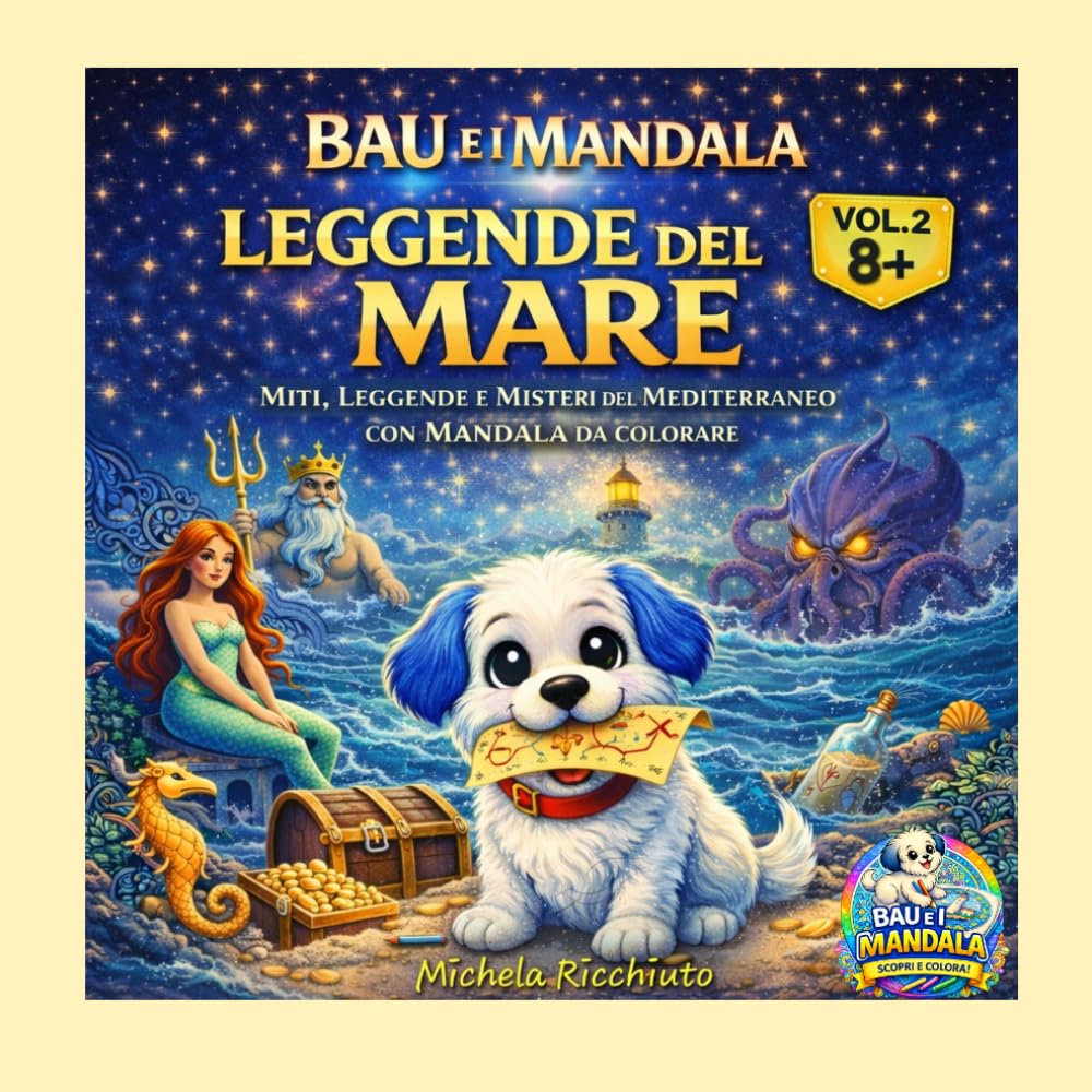 BAU E I MANDALA - LEGGENDE DEL MARE: Miti, leggende e misteri del Mediterraneo con mandala da colorare.